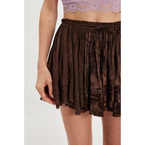 🆕 FREE PEOPLE Third Charm Mini Skirt / French Chocolate - Picture 8 of 9